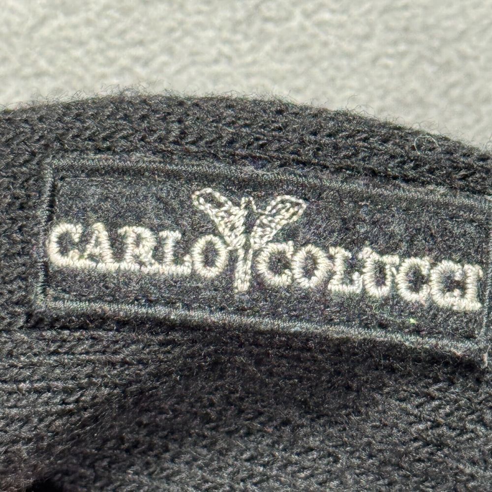 VTG Carlo Colucci Sweater Mens Size 52/ L Black Blue 3D Knit Wool Blend Cosby - Picture 4 of 10